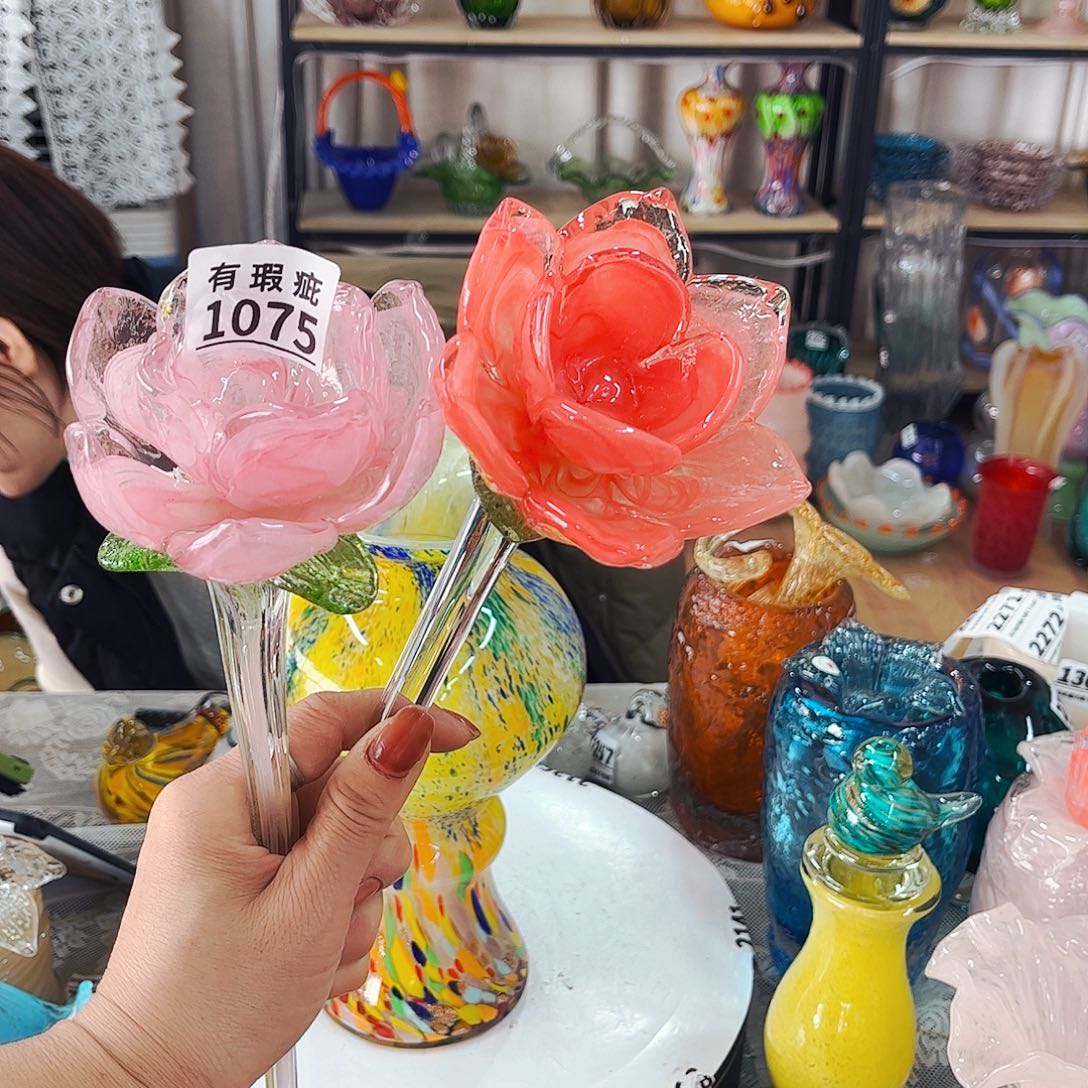 2朵瑕荷花 家悦琉璃工艺品