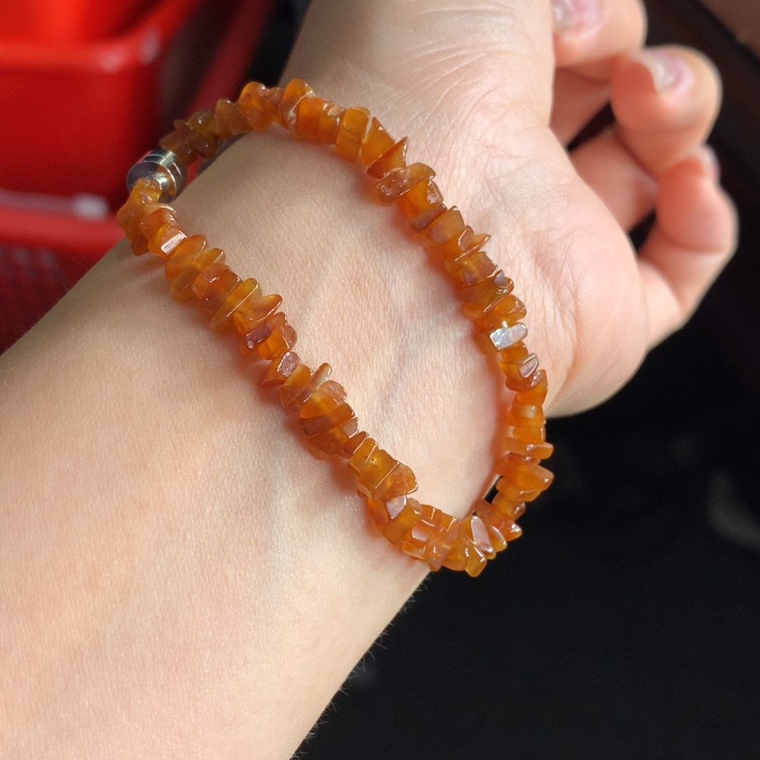 未镶嵌手链翡翠枫叶红碎碎冰