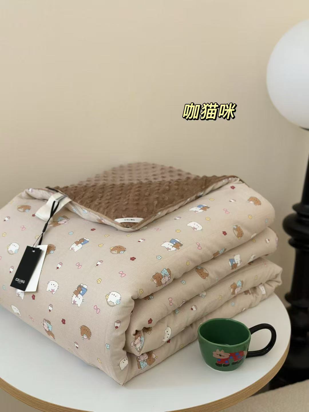 双层纱豆豆被春秋冬被安抚被子四季加厚被子可水洗