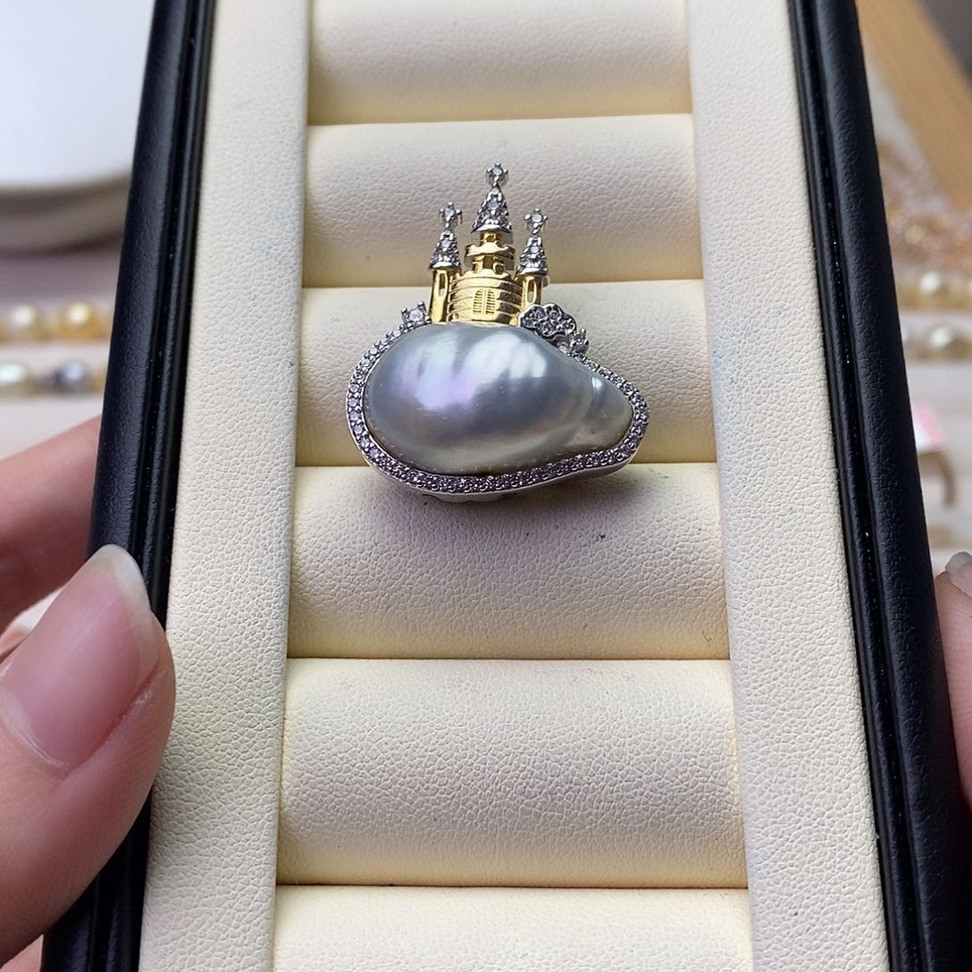 海水珍珠颈饰银S925镶嵌