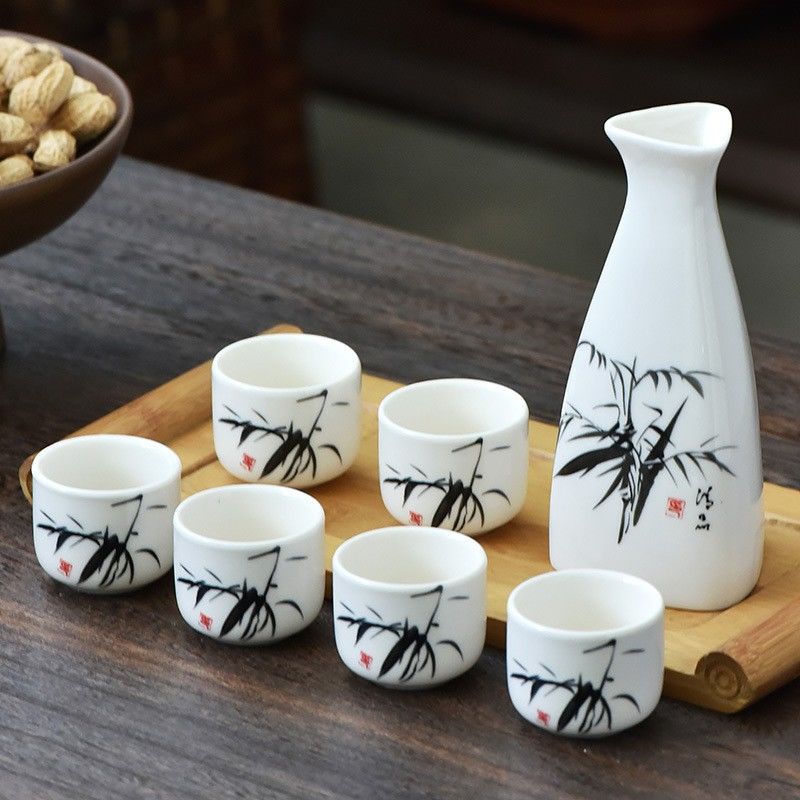 仿古陶瓷酒具套装简约分酒器一壶六杯一整套