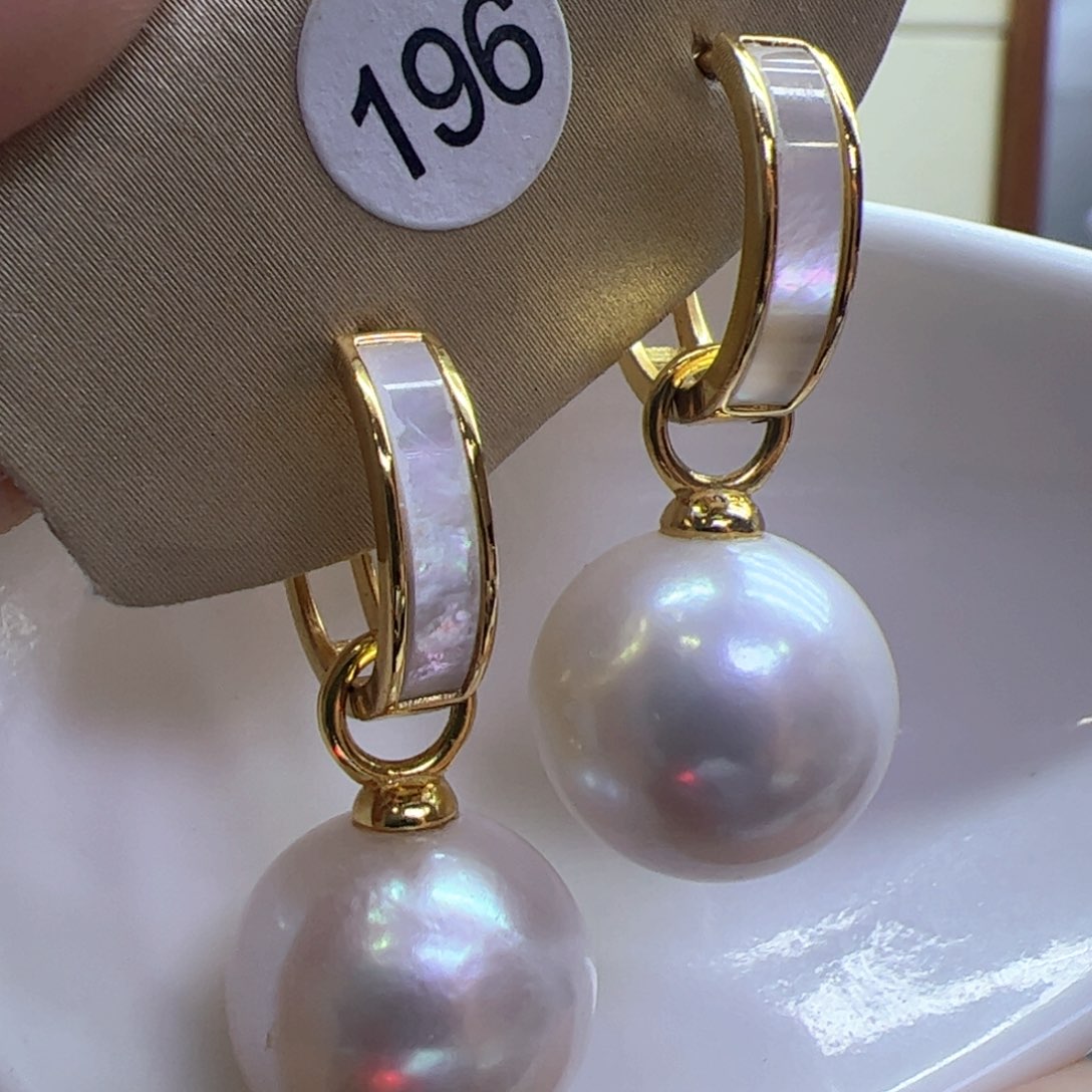 淡水珍珠耳饰银S925镶嵌