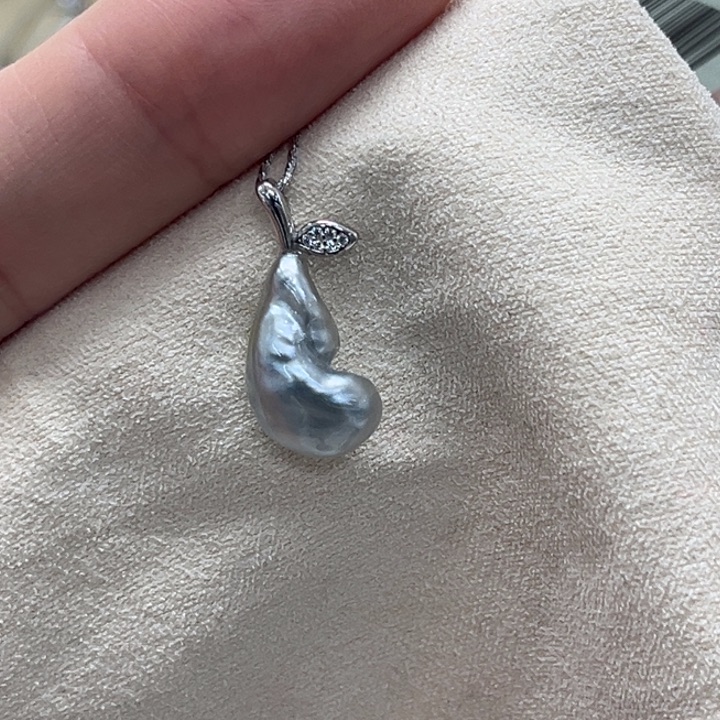 银S925镶嵌海水珍珠颈饰keshi 31号