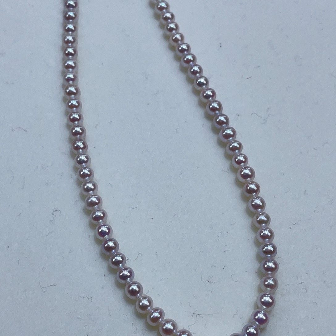 淡水珍珠颈饰银S925镶嵌3-4m极光亮瞎眼 勿拍！