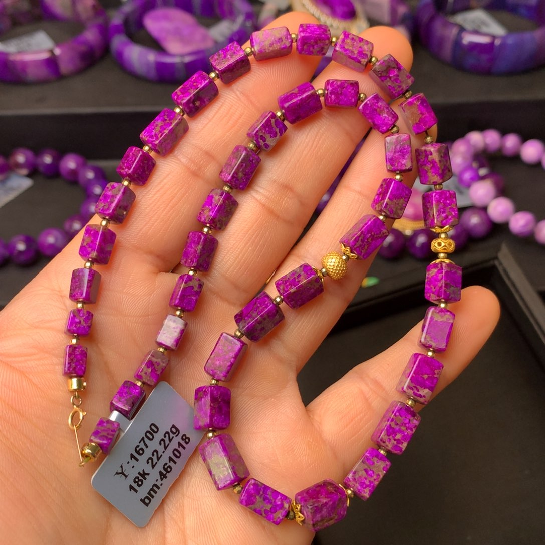 苏纪石（舒俱来）18K金镶嵌项链