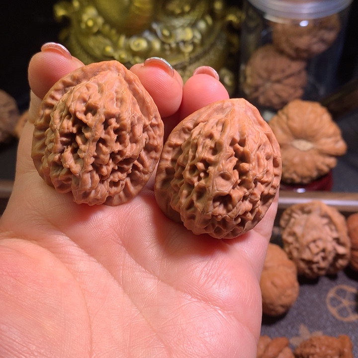 姥***姥吊坠文玩核桃37尺红莲