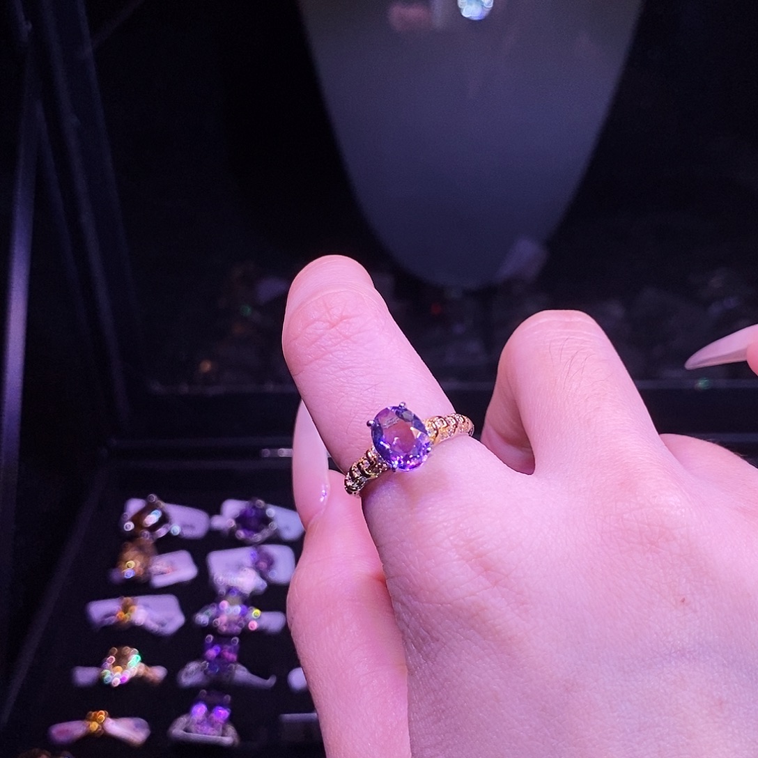 戒指银S925镶嵌水晶