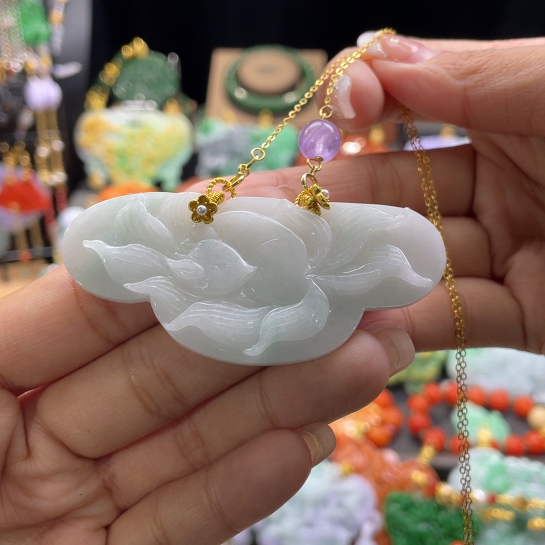 翡翠颈饰未镶嵌代编织