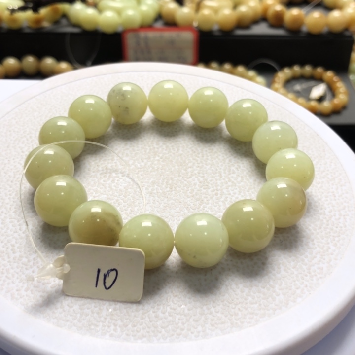 和田玉手串未镶嵌卡14