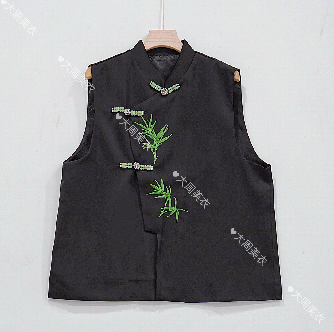 【绣竹影】新中式气质复古时尚美衣绣花马甲