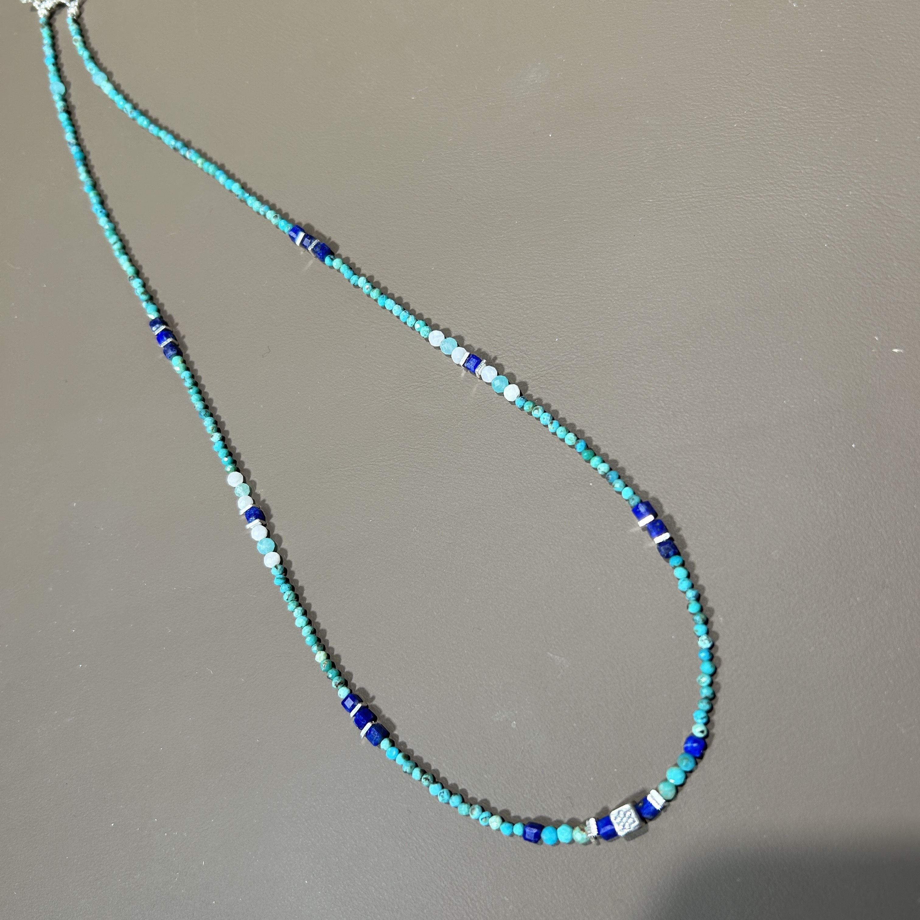 链子925银 0519youplus925青山有树长款蓝绿毛衣链（50）可做手链