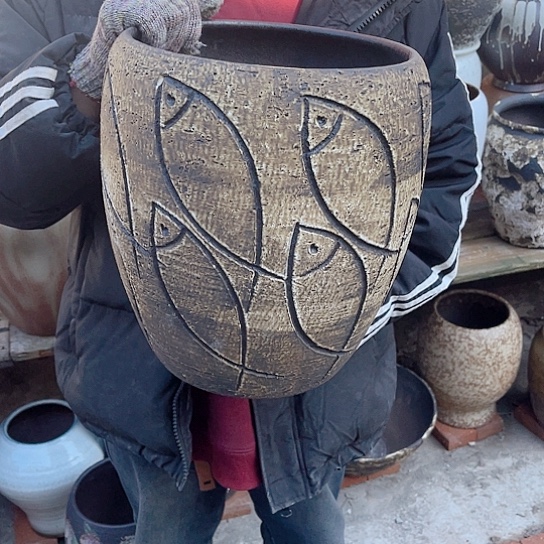 紫砂花盆高度32口径24