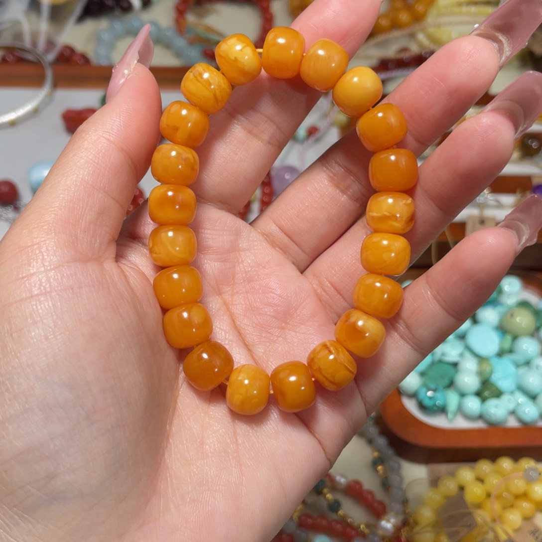 蜜蜡手串未镶嵌素圈