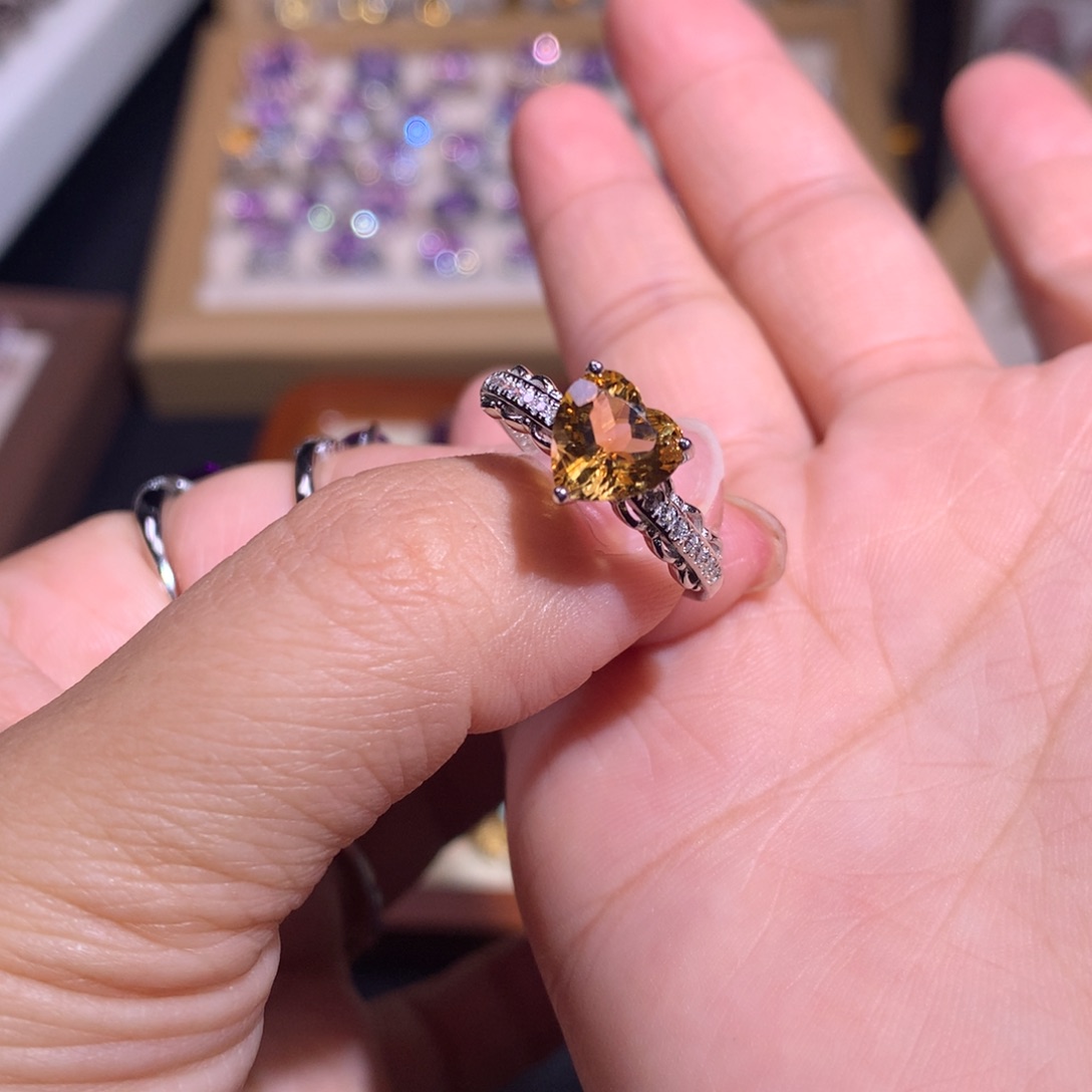 【闪购商品】水晶戒指银S925镶嵌戒指