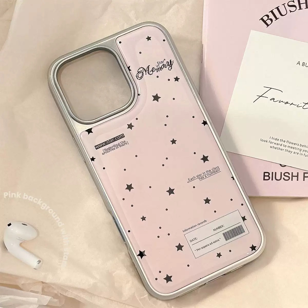 滴胶ins甜美粉色星星适用苹果17pro手机壳iPhone15女16全包13新款