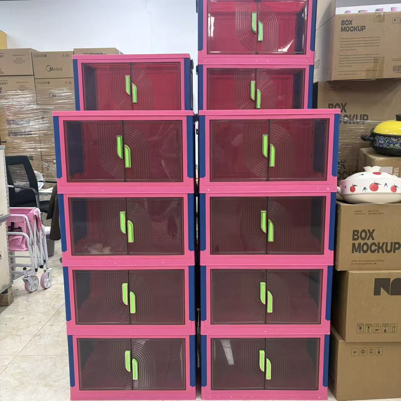 收纳盒收纳柜鞋子创意客厅卡通元素中国风收纳箱置物架