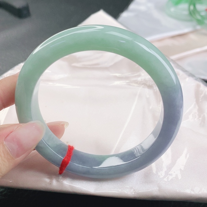 翡翠未镶嵌手镯缅甸60春彩半山水正圈