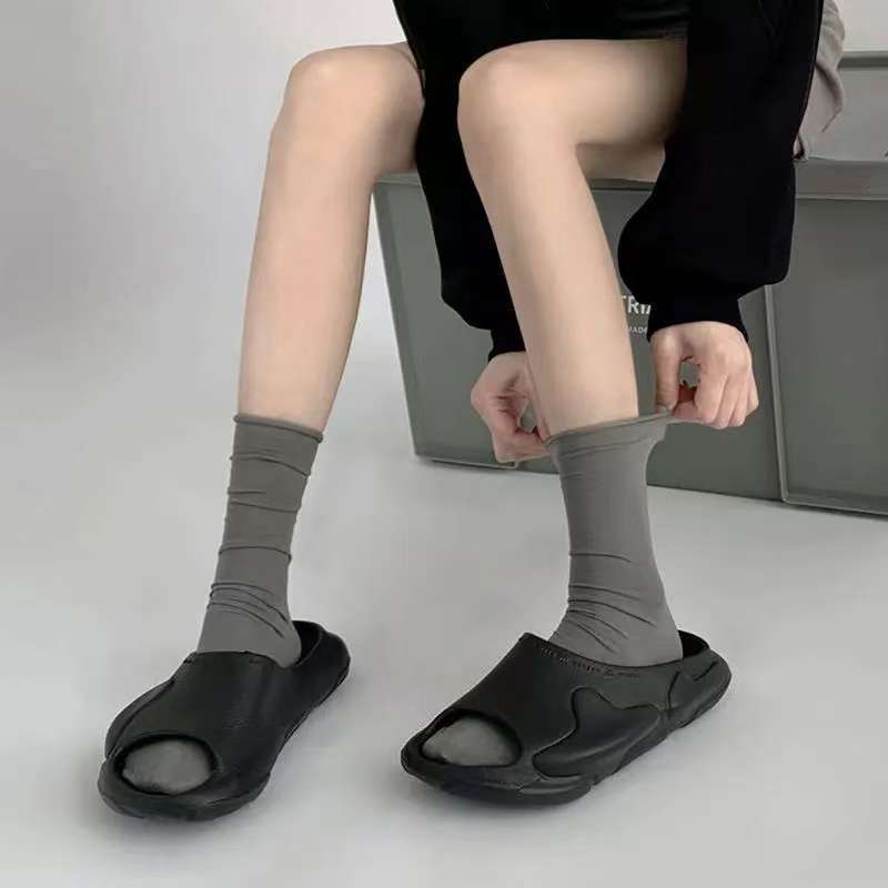 长短筒小腿袜冰冰袜堆堆袜薄款短筒袜女W暇