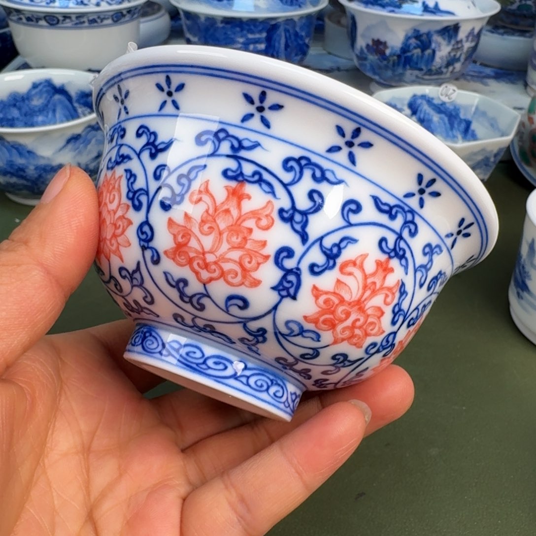 瓷景德镇纯手绘茶具圆圆238