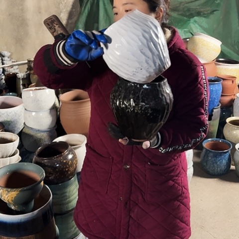 口14高20瑕疵盆子。 