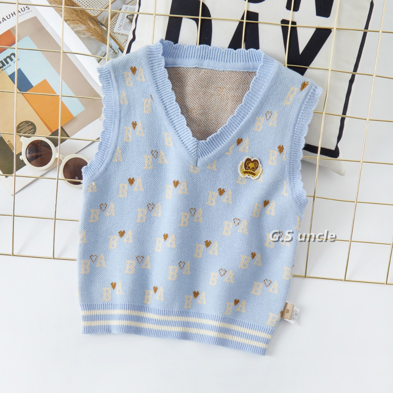 【海蓝玫瑰】H25009儿童女童春款马甲韩版可爱可爱百搭洋气女宝时尚