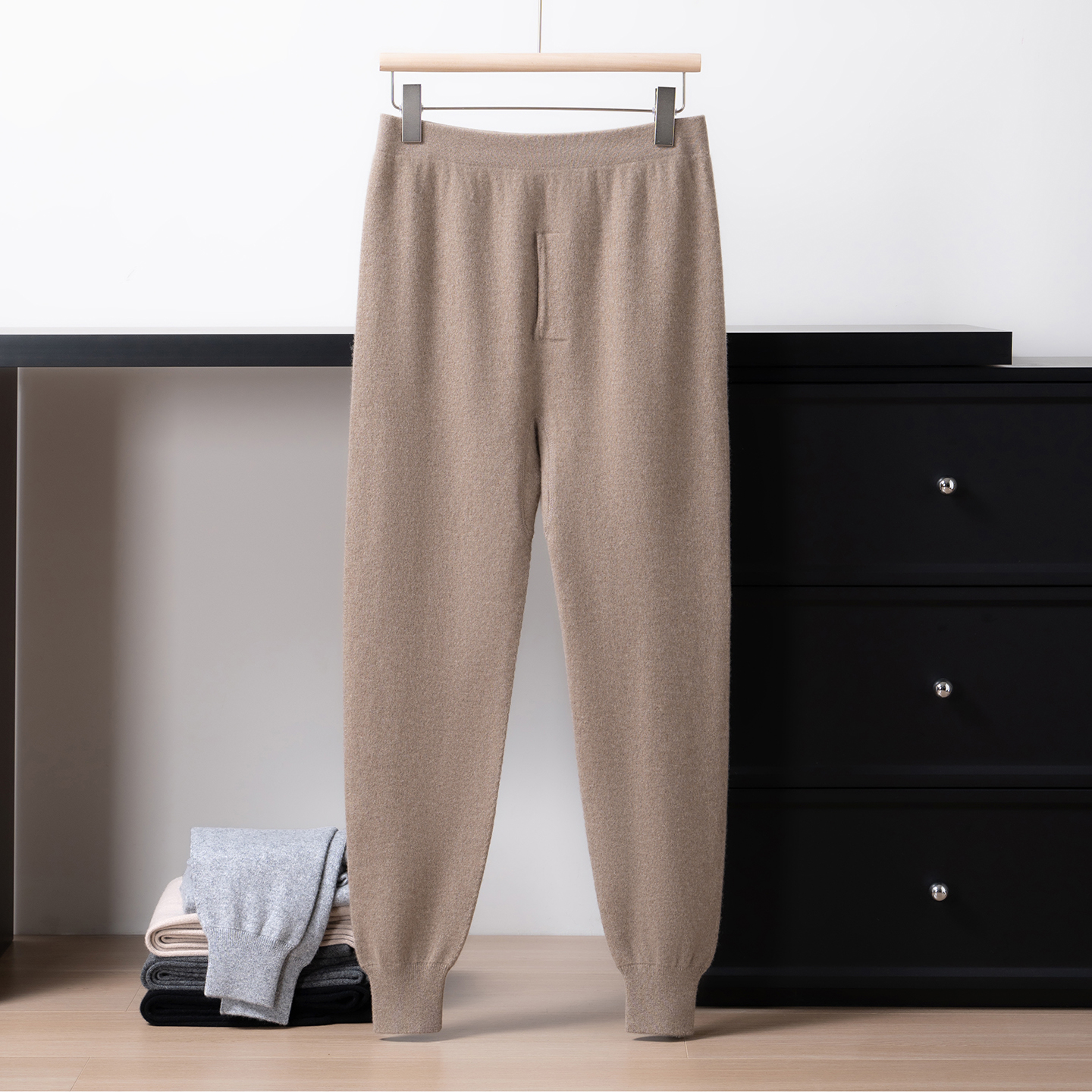 100%纯山羊绒裤男高腰针织打底长裤2025秋冬新款保暖内搭320g