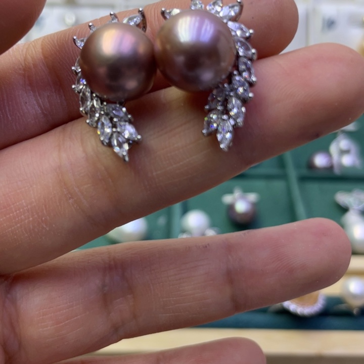 淡水珍珠耳饰合金