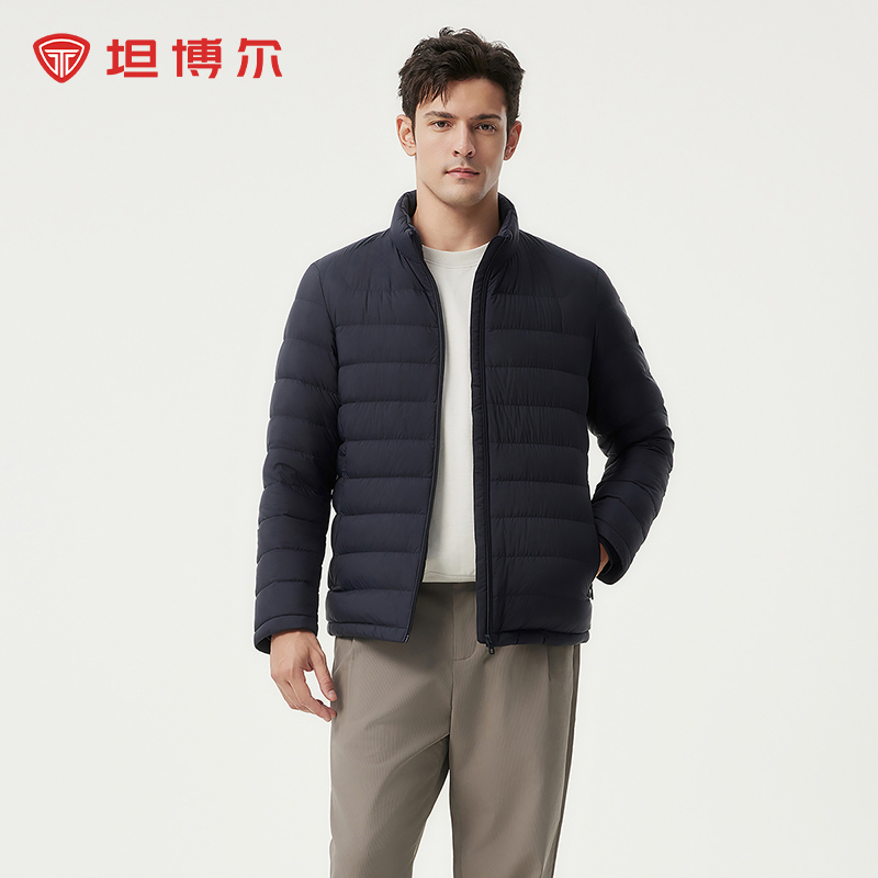 坦博尔24年冬季90鸭绒羽绒服男士休闲户外短款保暖防风外套281A