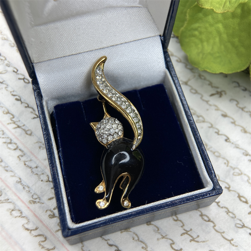 合金胸针 A&S背影珐琅猫咪胸针2-15【2071212-018】