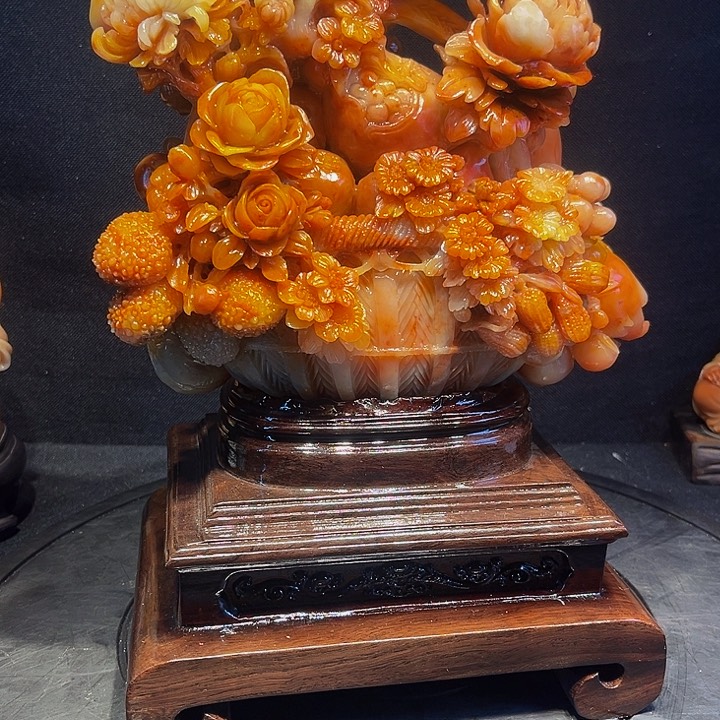 寿山石花开富贵，