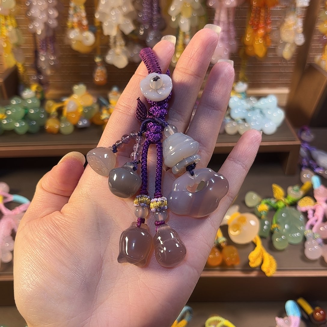 磨***精玛瑙/玉髓未镶嵌车挂福利款钥匙扣