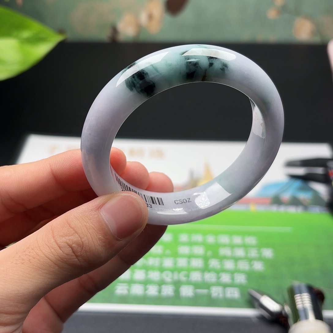 翡翠未镶嵌手镯56x2 9