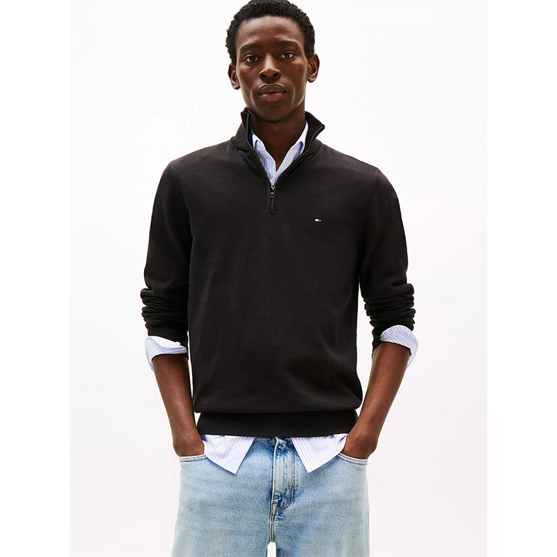TOMMY HILFIGER秋冬款半拉链毛衣男休闲上衣套头针织衫长袖