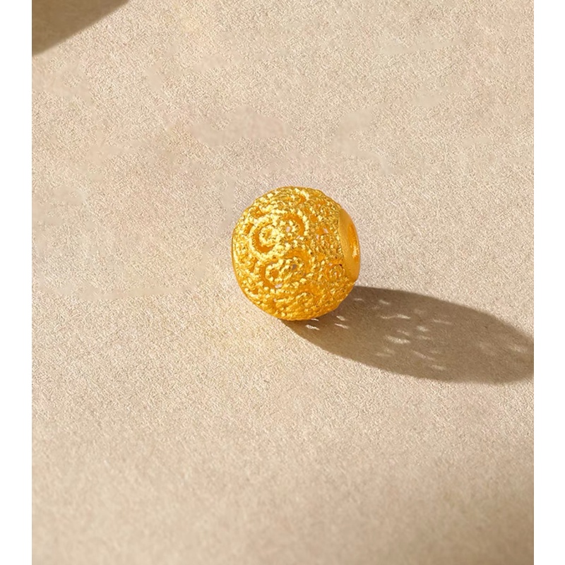 玉麓 足金999素色花丝珠5D精美百搭款（定价）