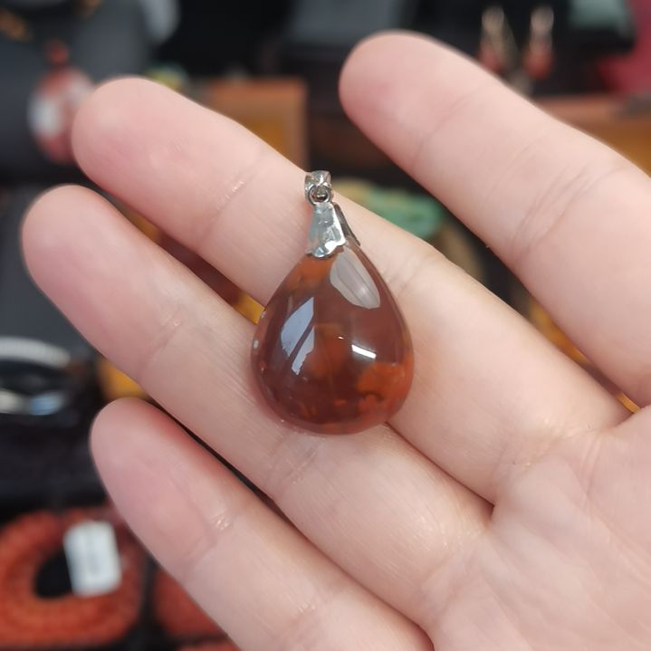 南红玛瑙吊坠(不含链)银S925镶嵌美*