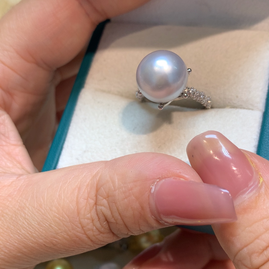 海水珍珠戒指银S925镶嵌