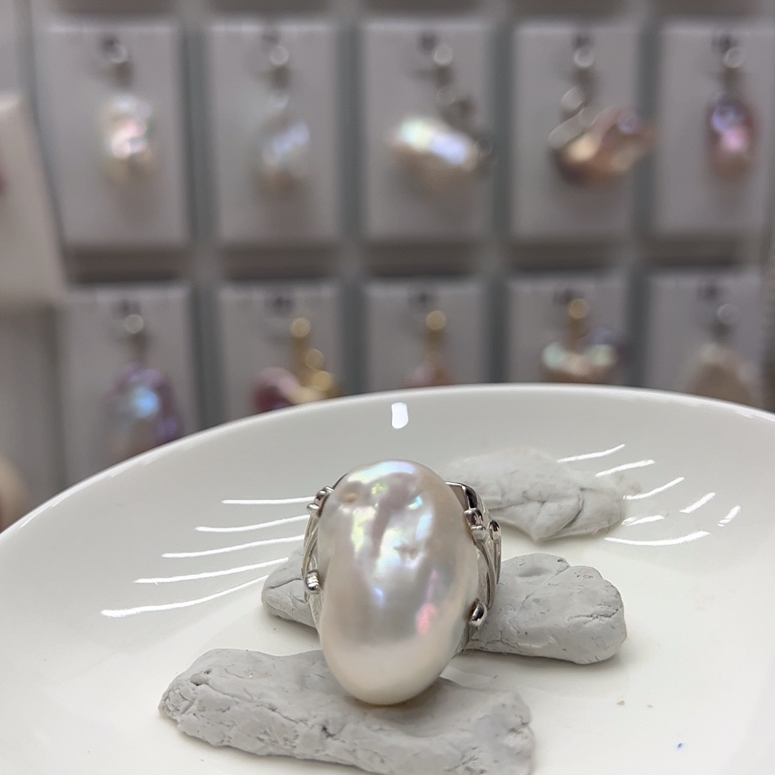 淡水珍珠耳饰银S925镶嵌