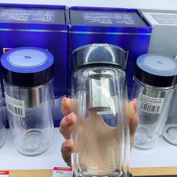 万象品牌双层玻璃杯V187灰