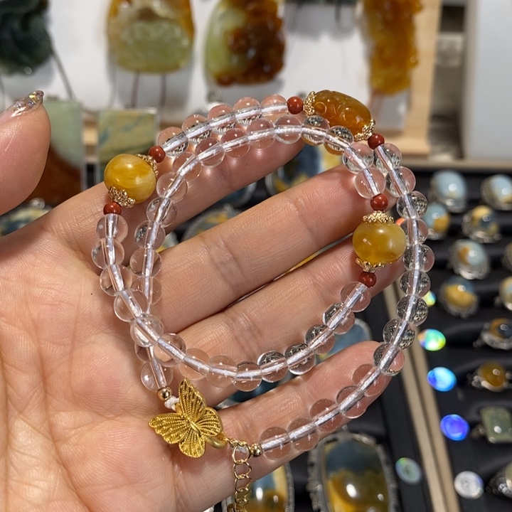 未镶嵌蛇纹石玉手链