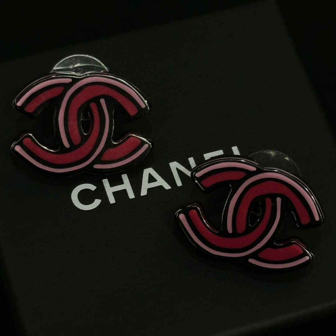 95新 Chanel/香奈儿 23A亚克力双C耳钉/JJ5091104