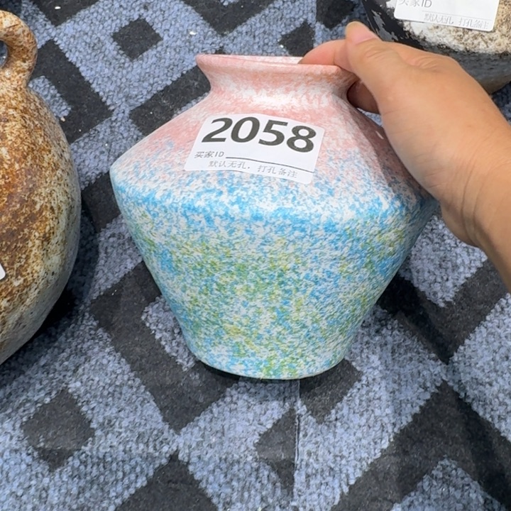 瓷片景德镇高温花器编码2058高18口6默认无孔
