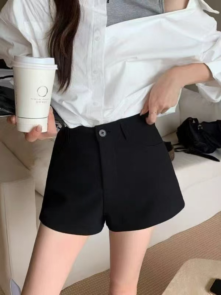 2025秋季新款复古麂皮秋冬休闲短裤女