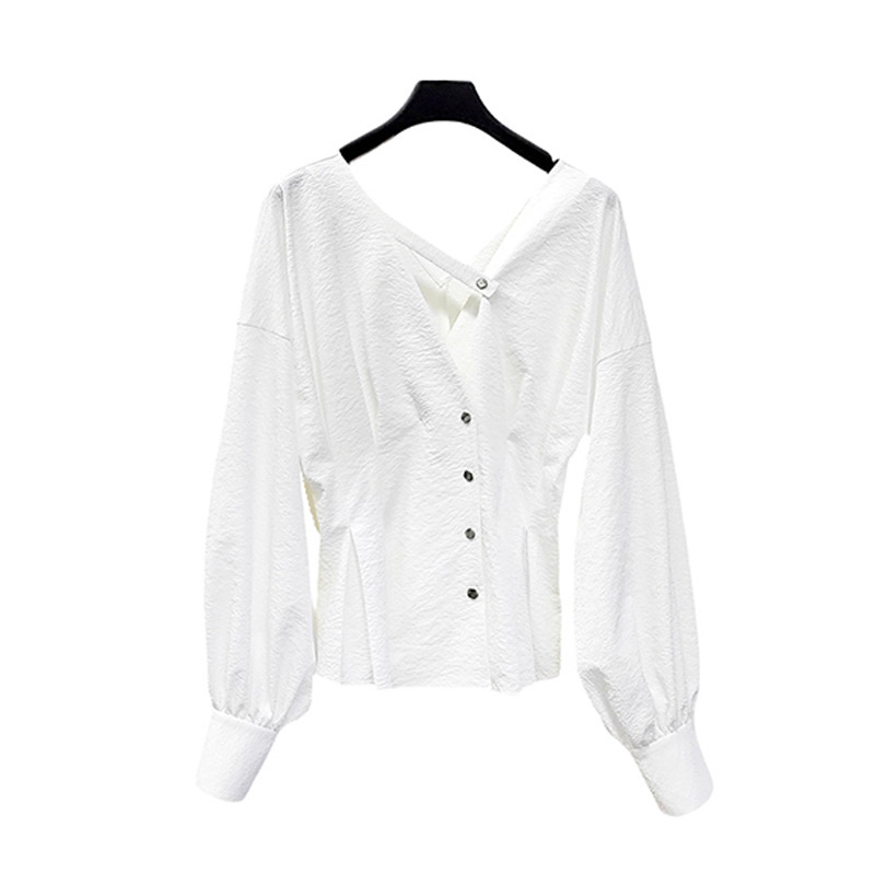 S·DEER圣迪奥1纯色简约时尚法式休闲百搭设计感气质衬衫S233Z0527