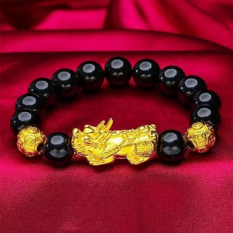 合金手链 合金貔貅招财纳福铜钱转运珠男女通用手串