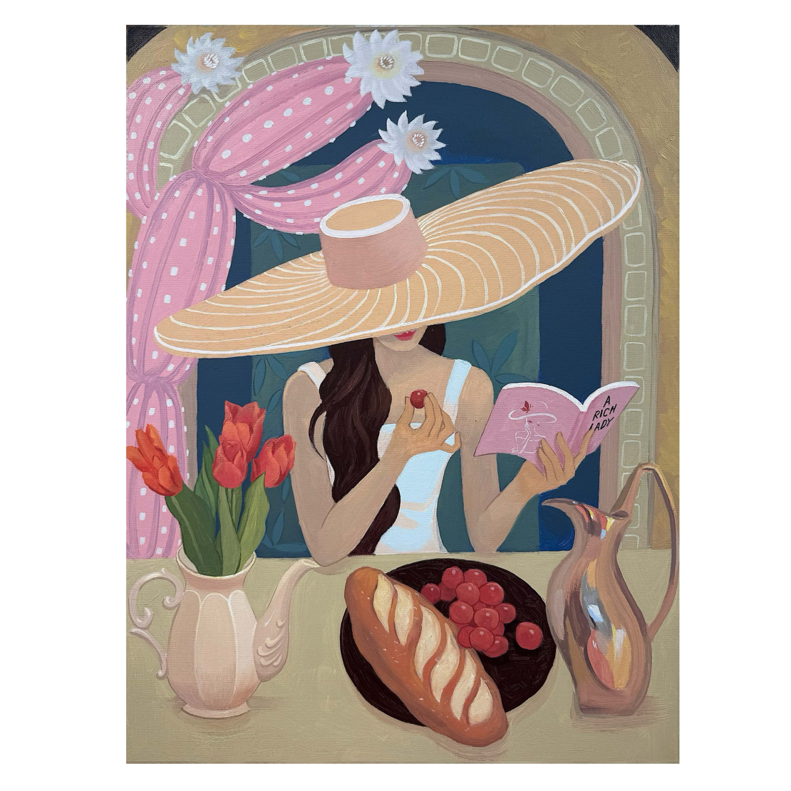 艺术家阿甘【A rich lady 】60*80 原作收藏丙烯 现代装饰画