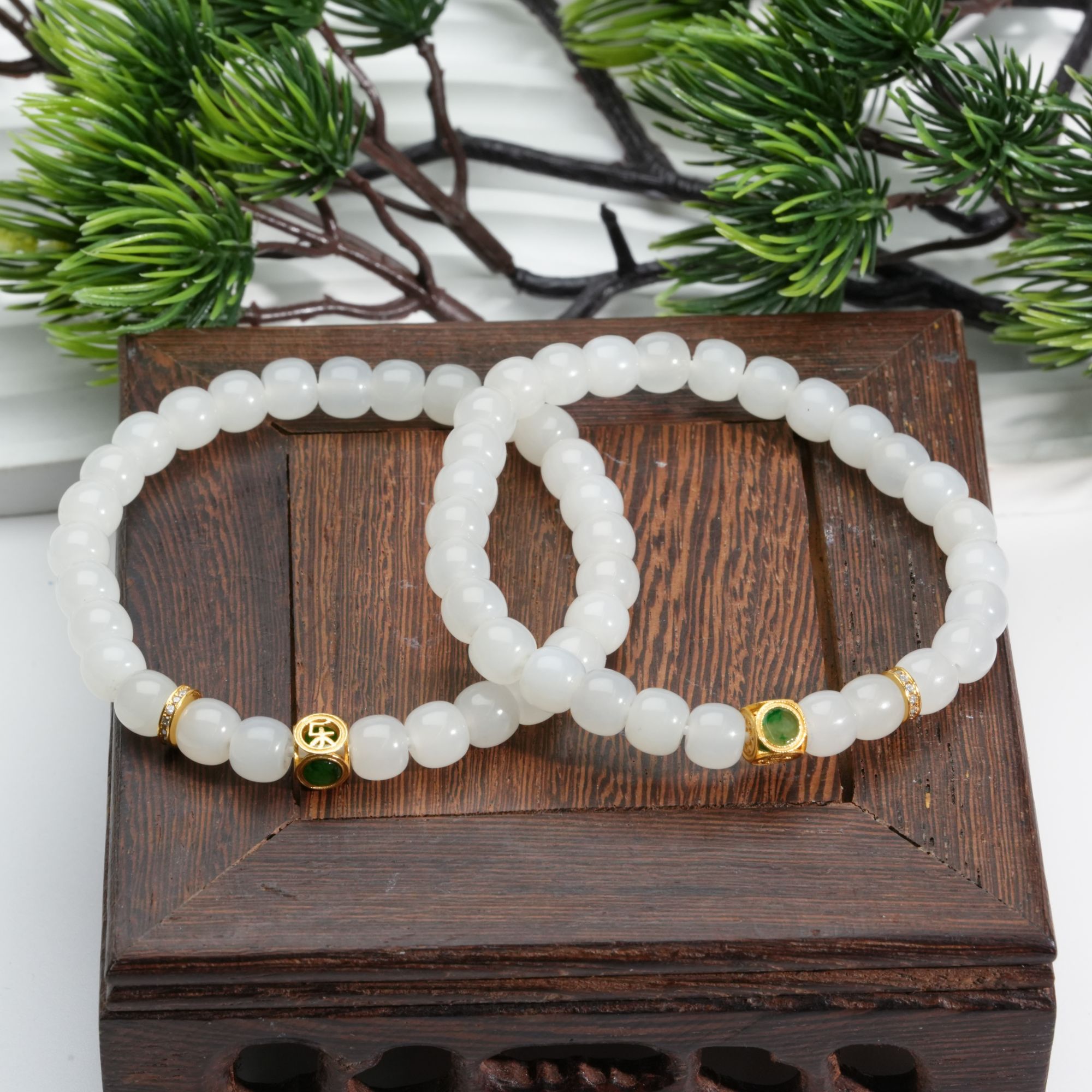 【小北好物】和田玉DIY单圈手串约6*5mm【多样性发一件】QH54X557