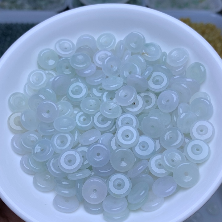 翡翠散珠卡9冰平安扣10个