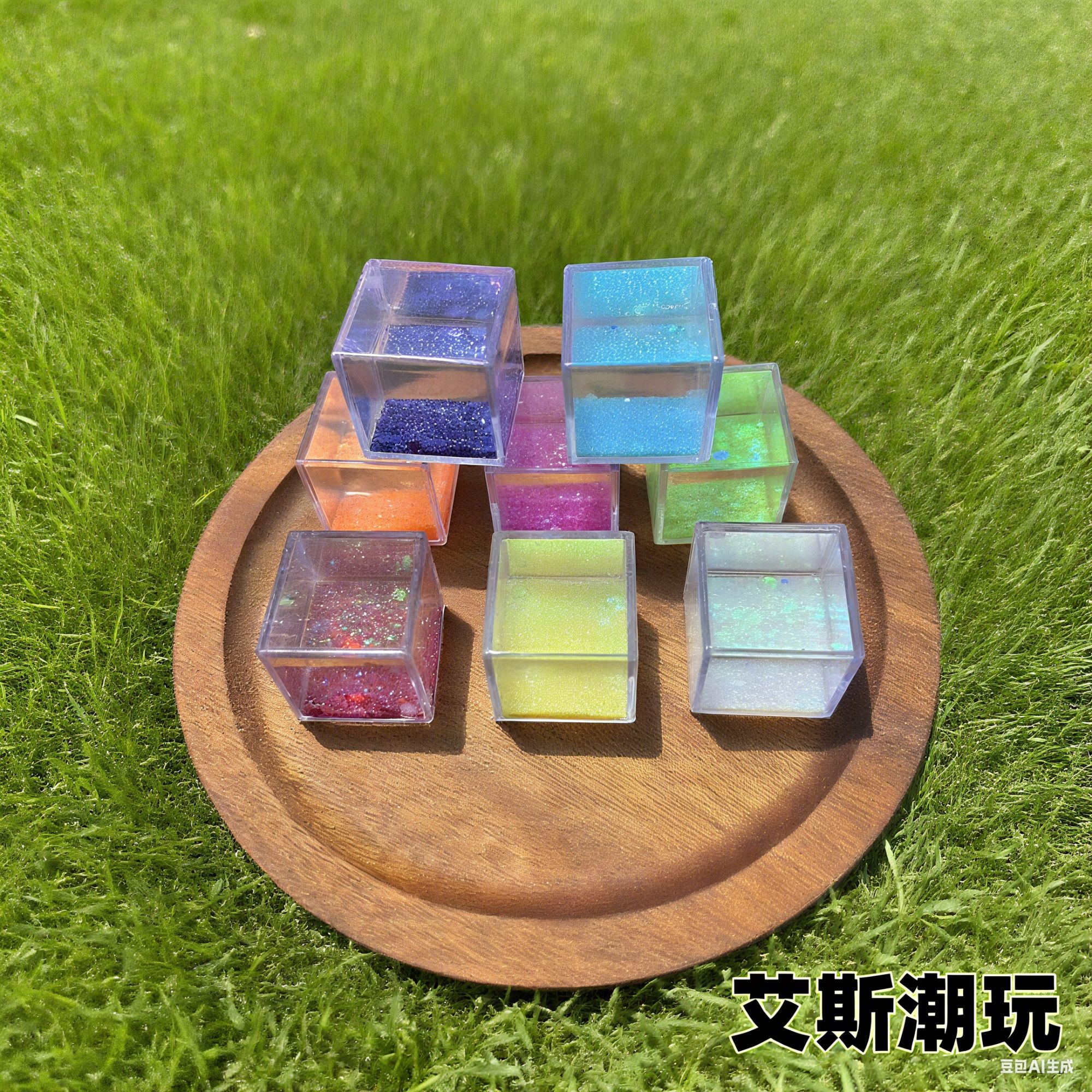 【流沙冰块】立体创意不粘印花手工Diy流沙