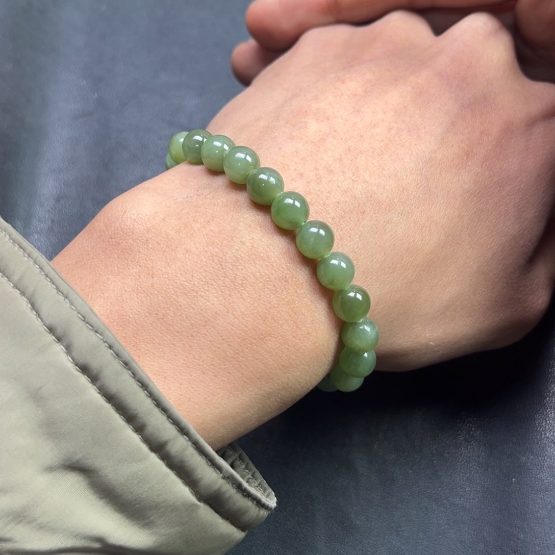 和田玉手链未镶嵌多样性俄罗斯碧玉拍一发一卡8货头