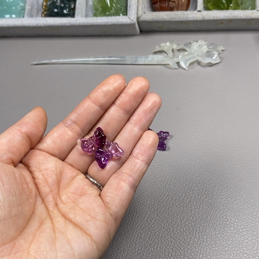 【闪购商品】萤石挂件耳饰耳环项链未镶嵌米****）